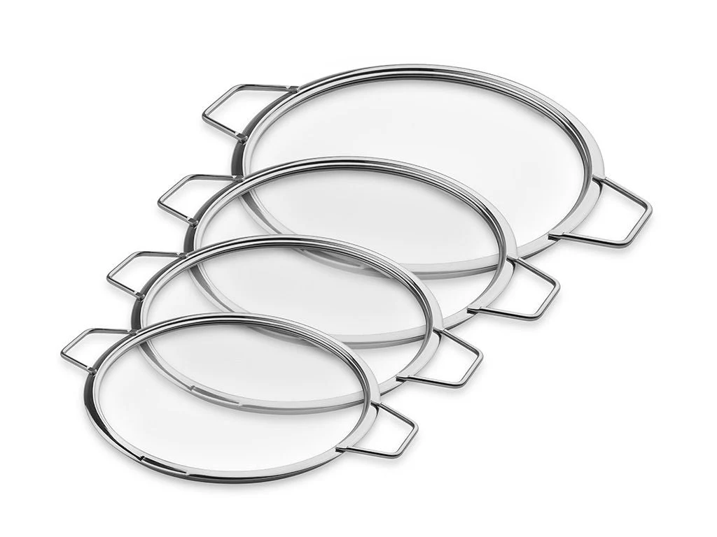 STAPELBARE GLASDECKEL – 20/ 24/ 26/ 28 CM – 4 TEILE